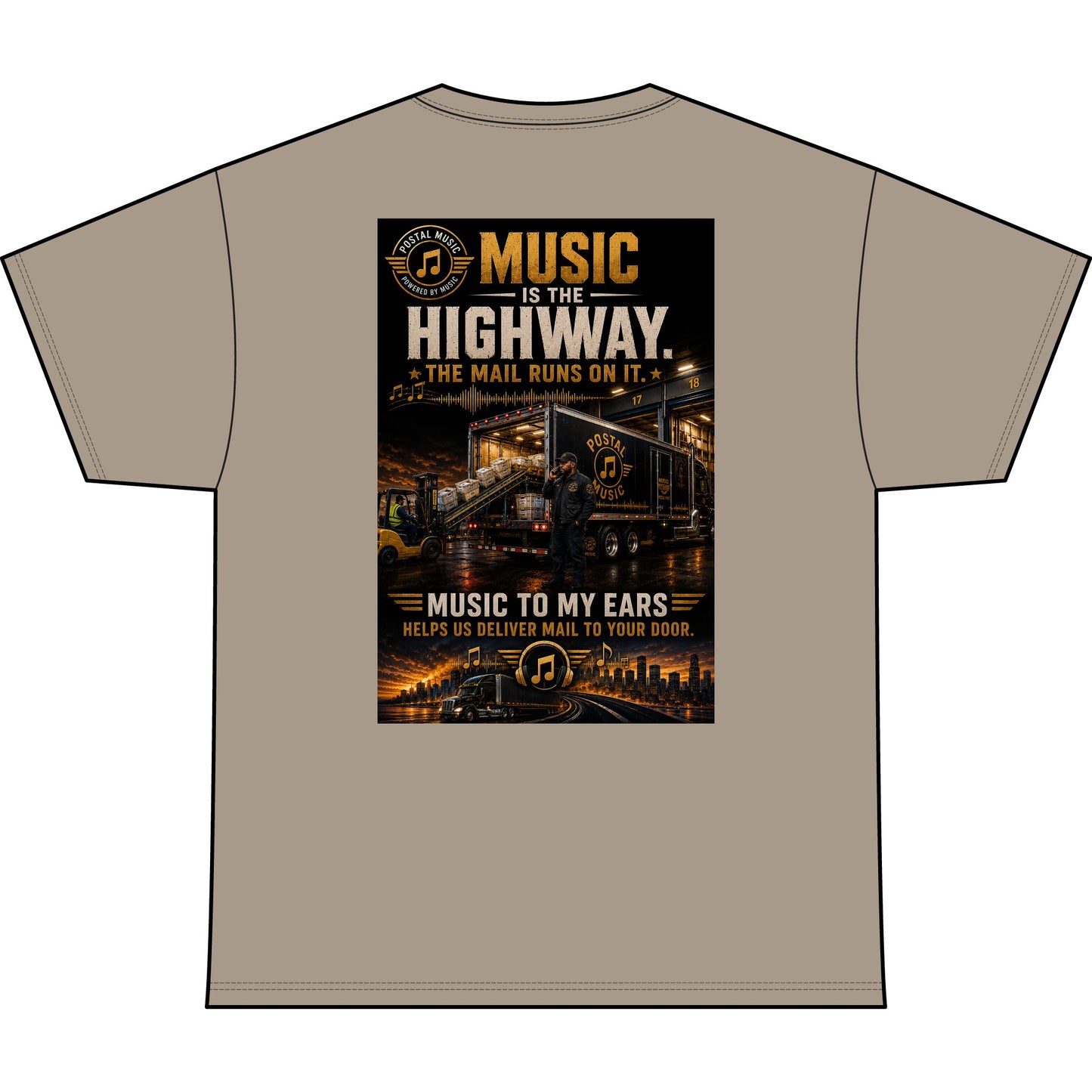 Postal Music — Music Is the Highway — Heavyweight T-Shirt
