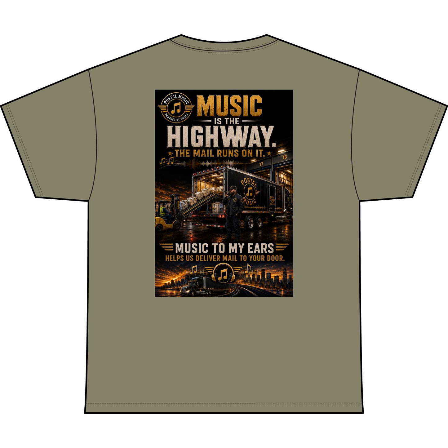 Postal Music — Music Is the Highway — Heavyweight T-Shirt