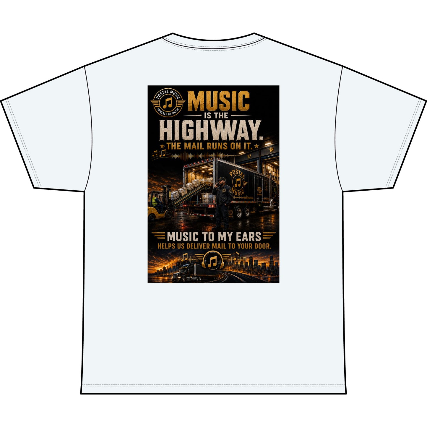Postal Music — Music Is the Highway — Heavyweight T-Shirt