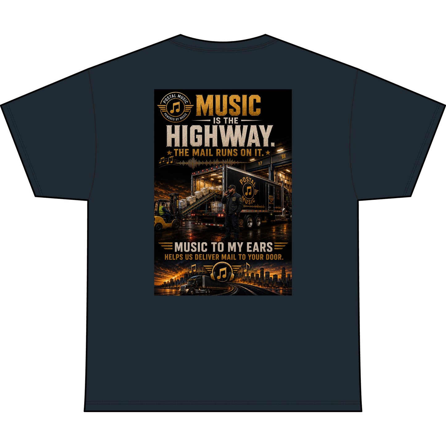Postal Music — Music Is the Highway — Heavyweight T-Shirt