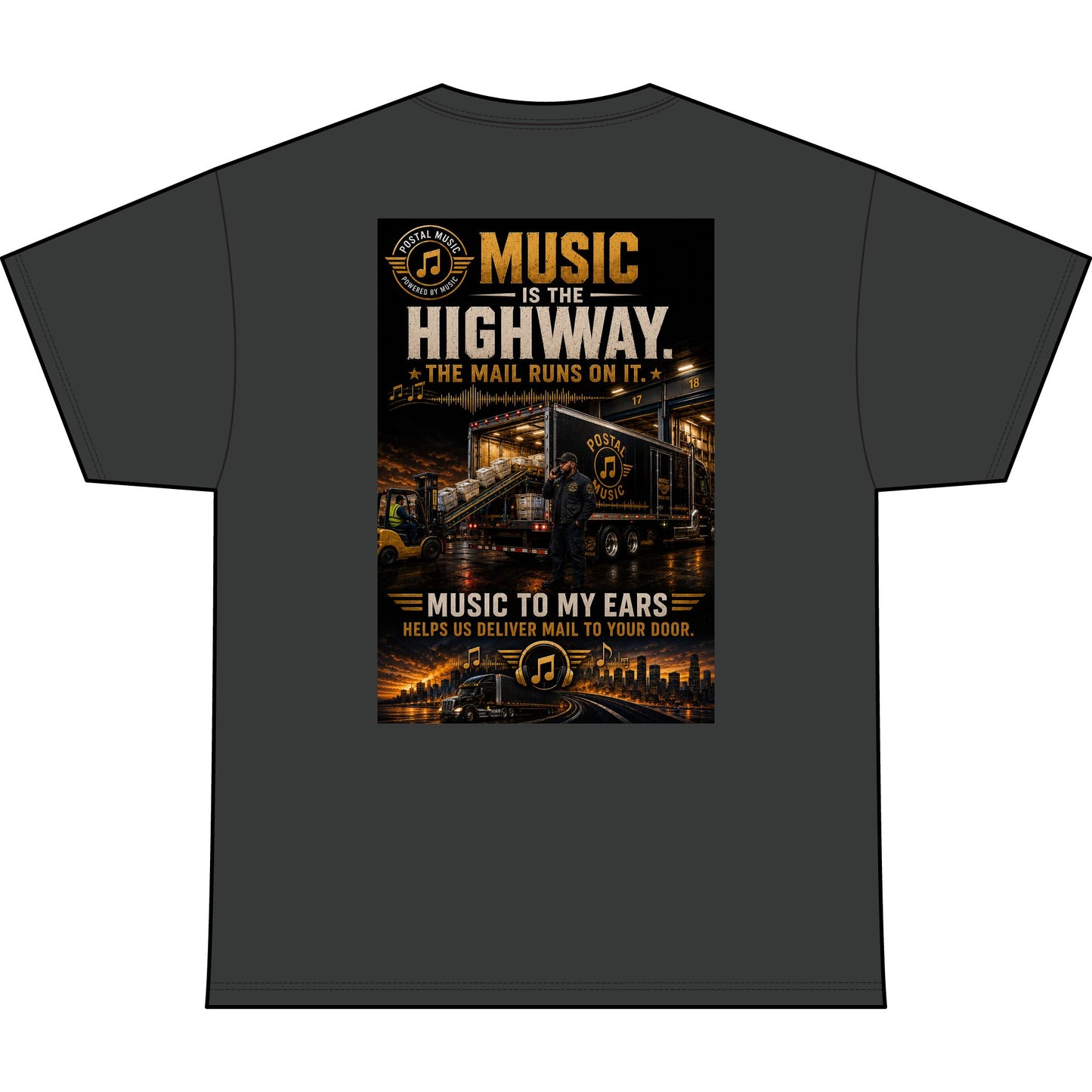 Postal Music — Music Is the Highway — Heavyweight T-Shirt
