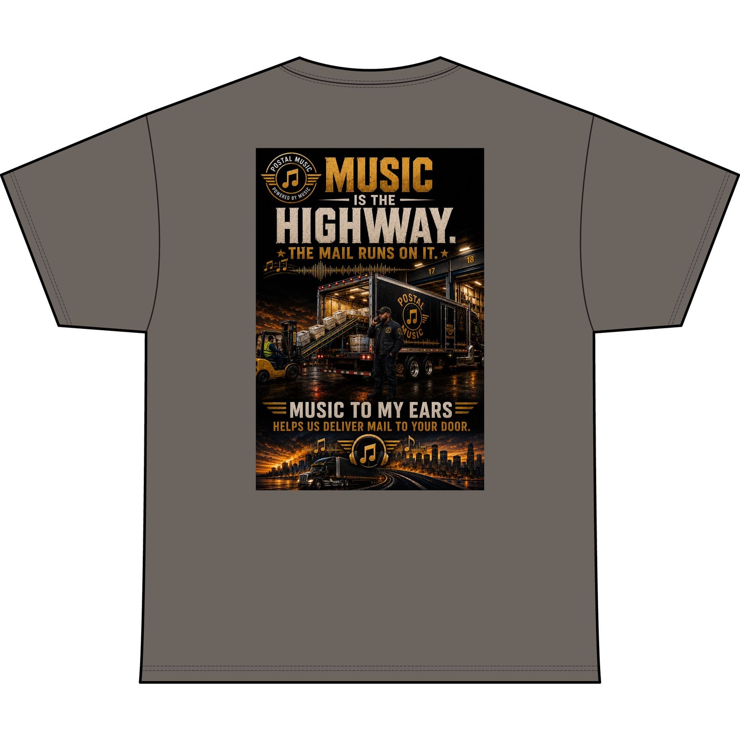 Postal Music — Music Is the Highway — Heavyweight T-Shirt