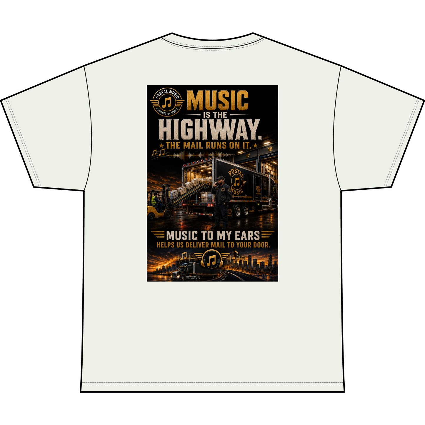 Postal Music — Music Is the Highway — Heavyweight T-Shirt