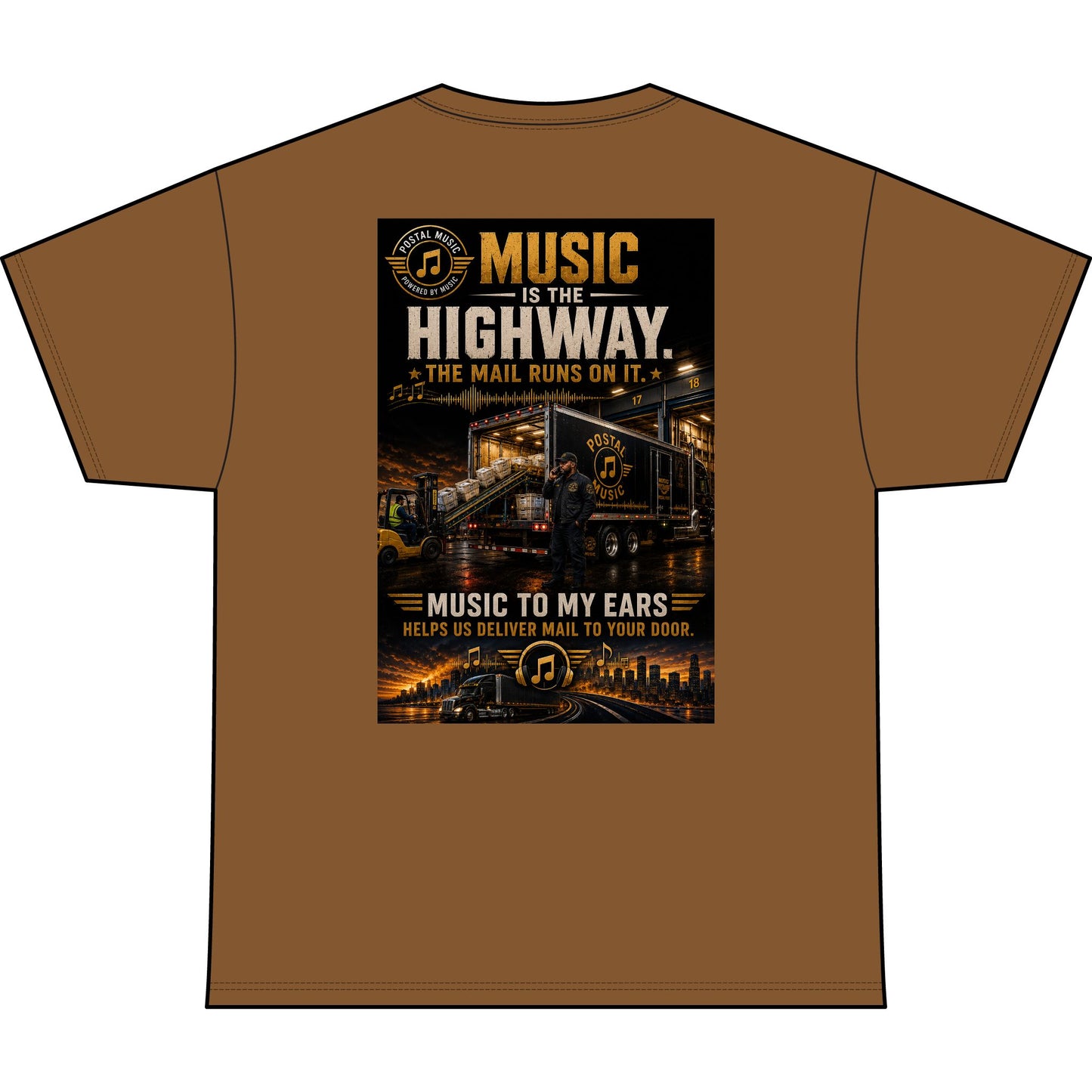 Postal Music — Music Is the Highway — Heavyweight T-Shirt