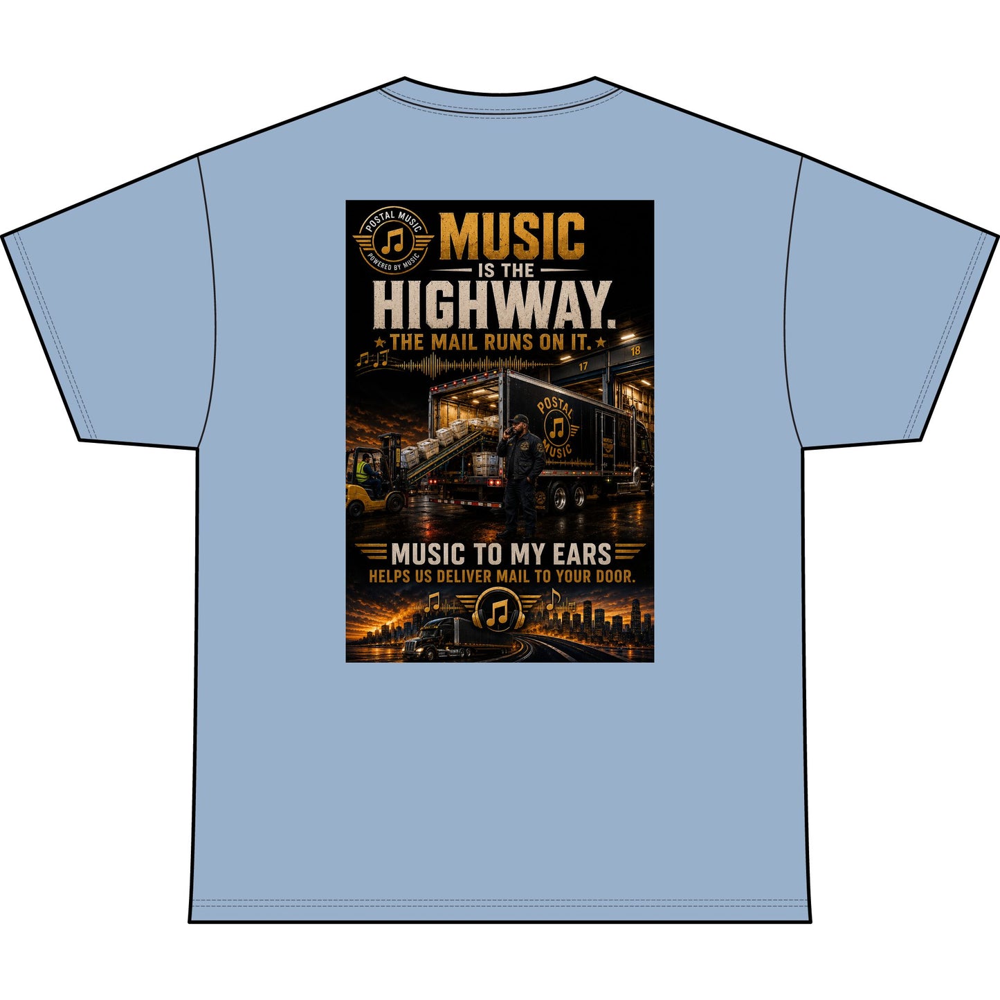 Postal Music — Music Is the Highway — Heavyweight T-Shirt
