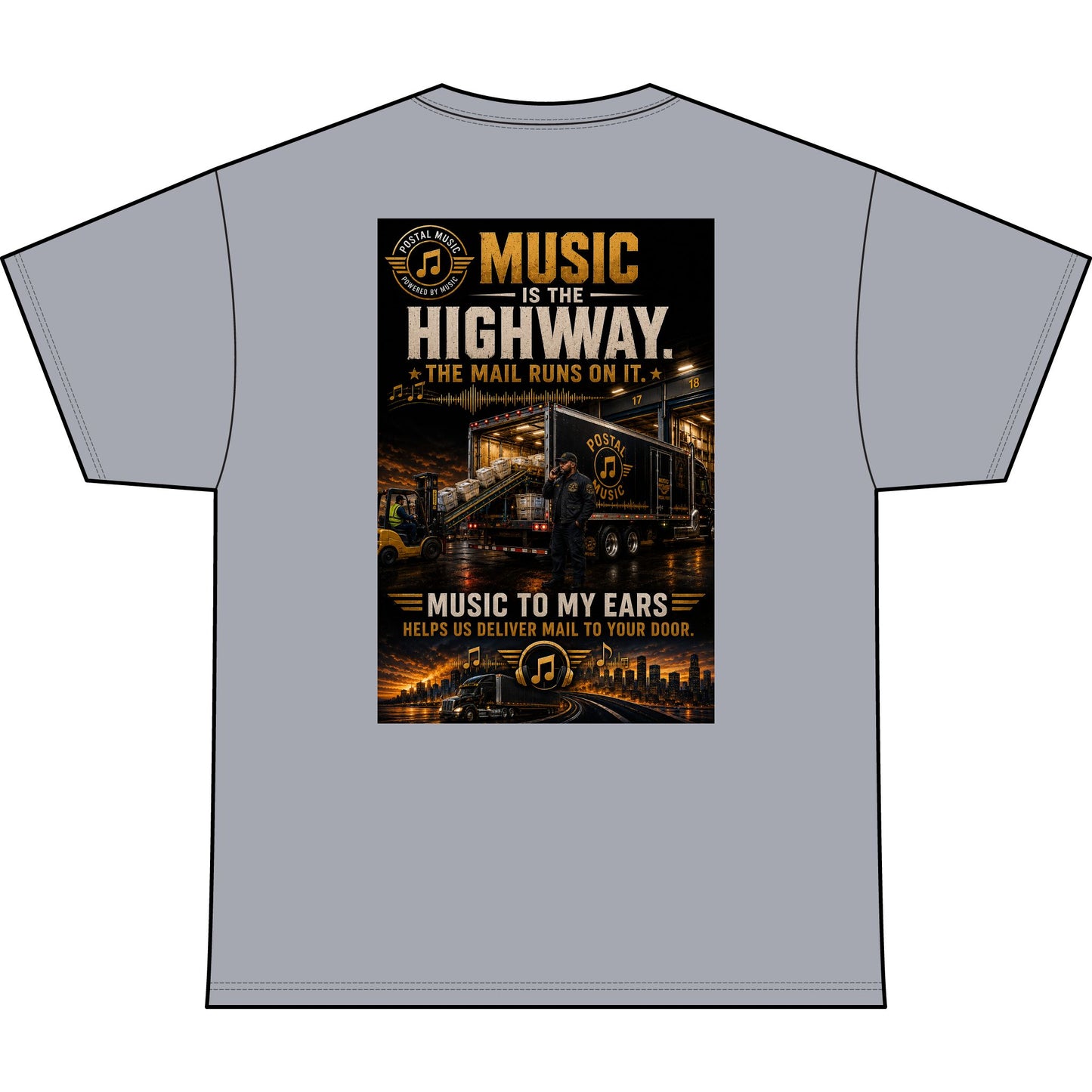Postal Music — Music Is the Highway — Heavyweight T-Shirt