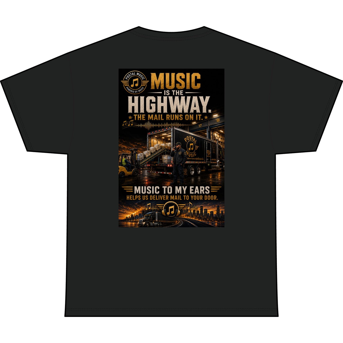 Postal Music — Music Is the Highway — Heavyweight T-Shirt