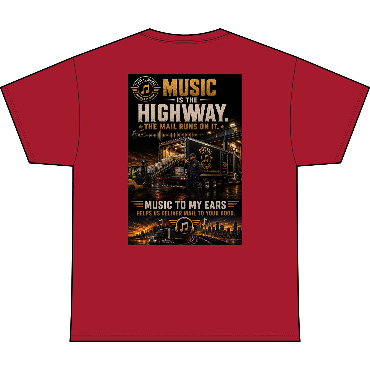 Postal Music — Music Is the Highway — Heavyweight T-Shirt