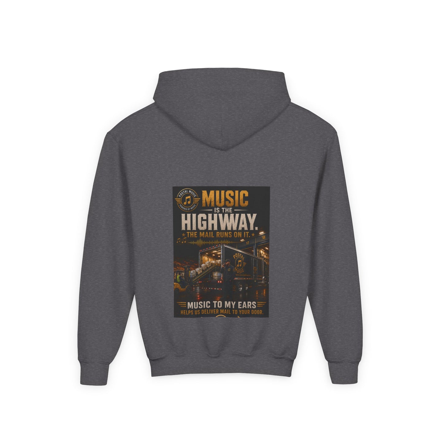 Postal Music — Music Is the Highway — Youth Hoodie