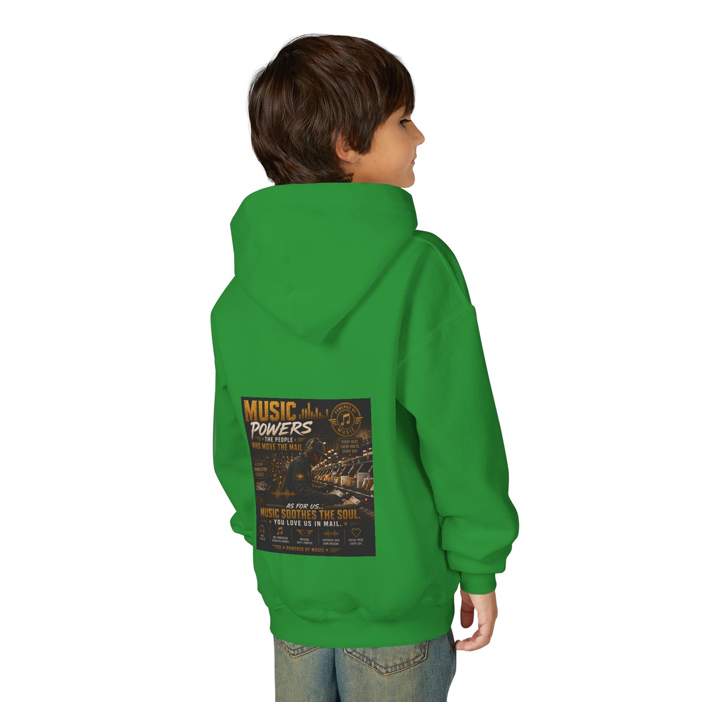 Postal Music — Music Powers the People — Youth Hoodie
