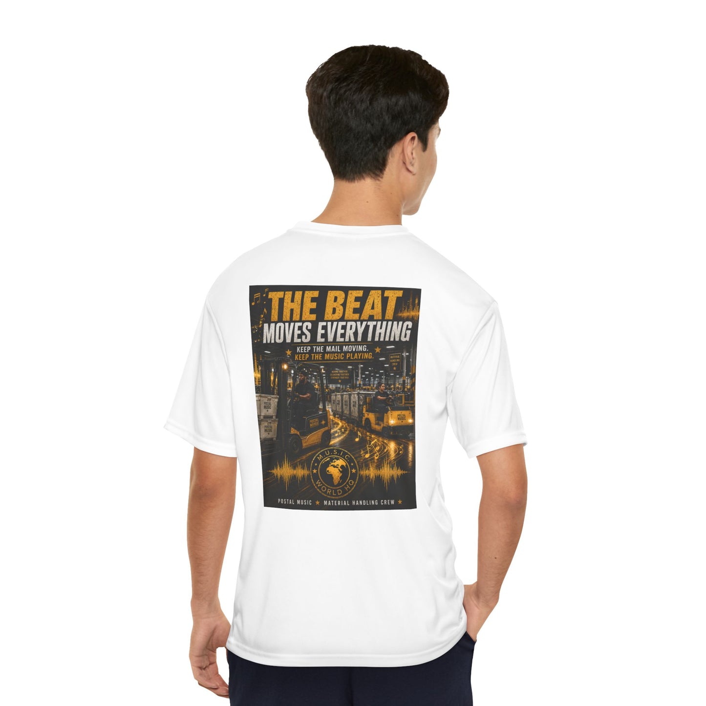 The Beat Moves Everything — Men's Performance Tee | Postal Music