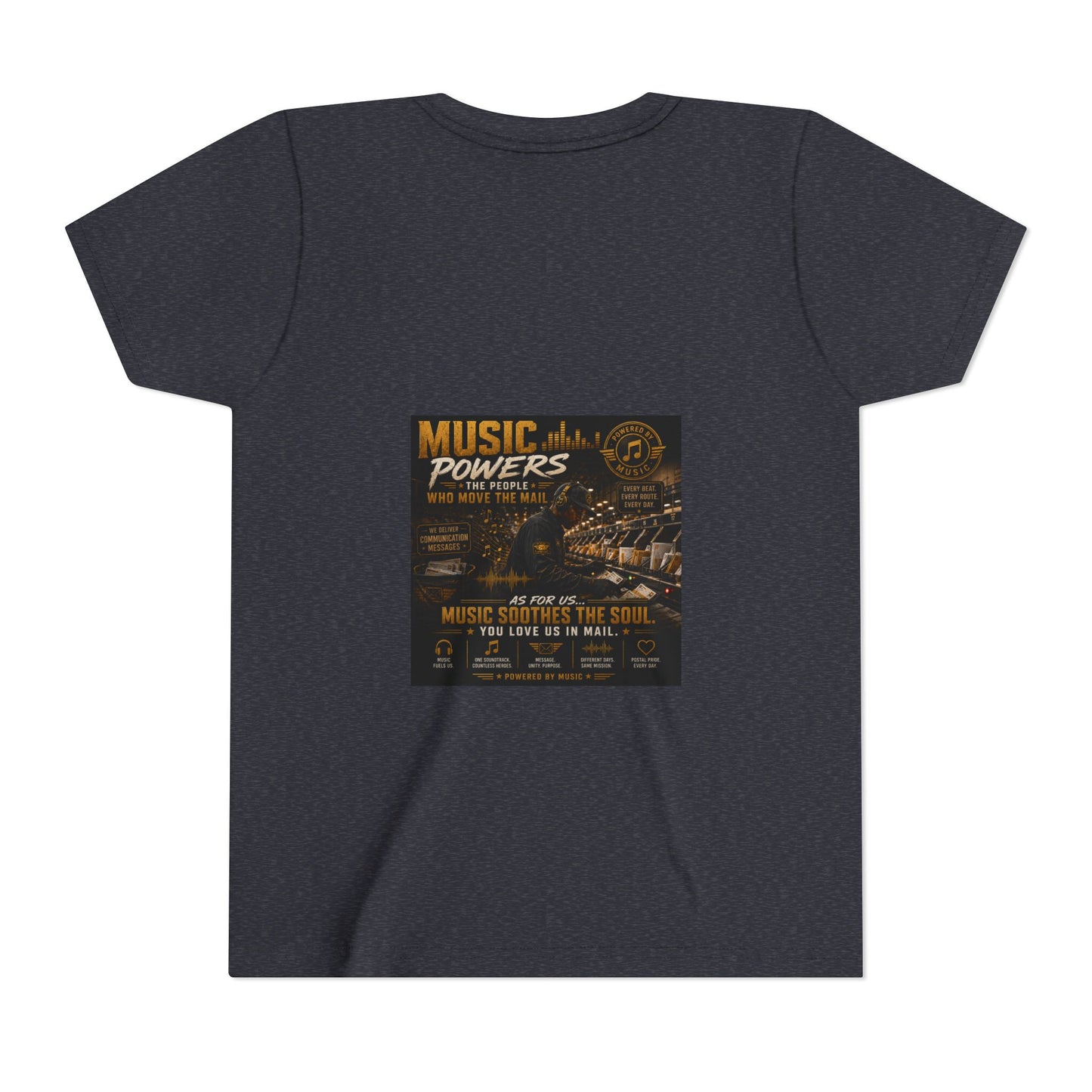 Postal Music — Music Powers the People — Youth T-Shirt