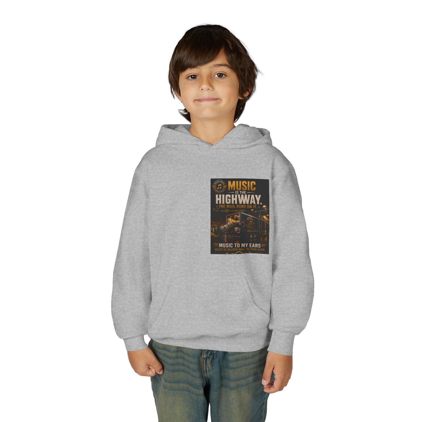 Postal Music — Music Is the Highway — Youth Hoodie