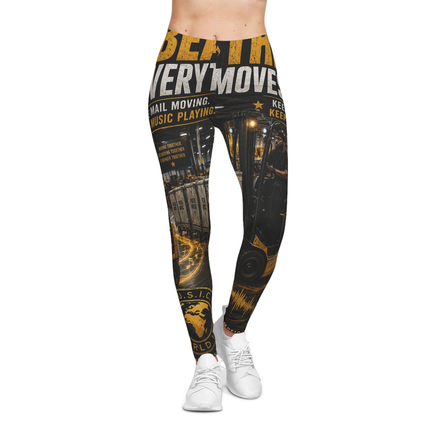 The Beat Moves Everything — Women's AOP Leggings | Postal Music