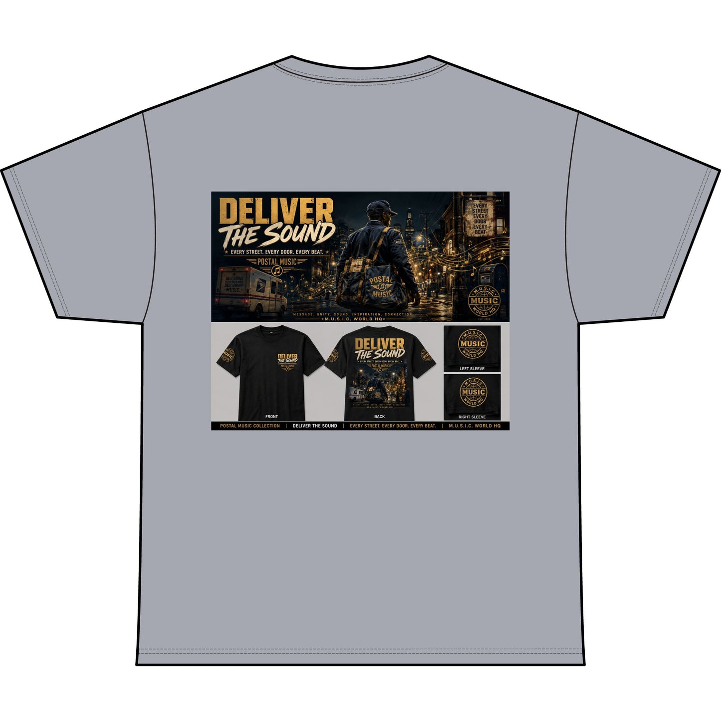 Postal Music — Deliver the Sound — Heavyweight T-Shirt