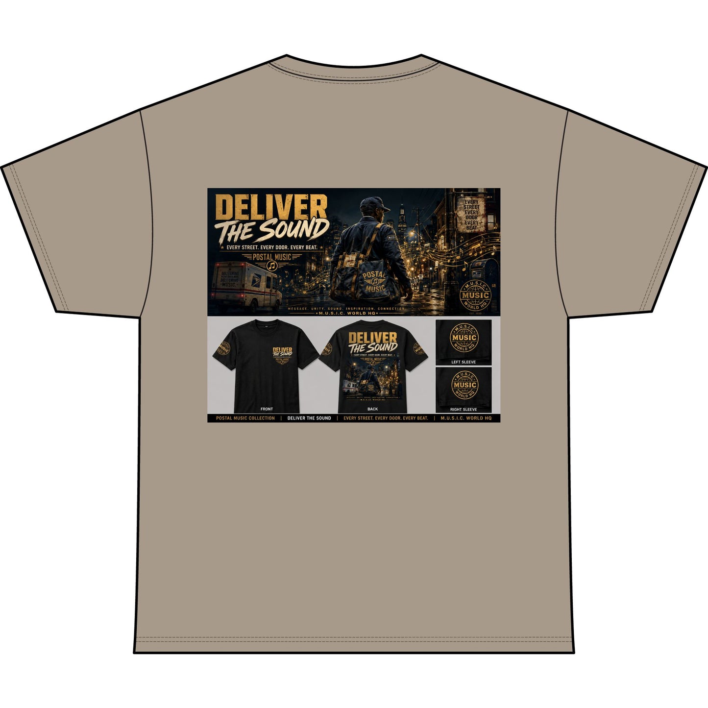 Postal Music — Deliver the Sound — Heavyweight T-Shirt