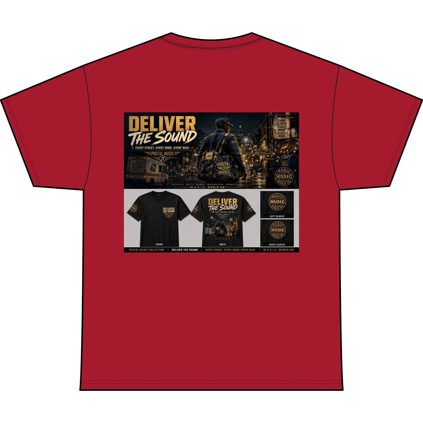 Postal Music — Deliver the Sound — Heavyweight T-Shirt