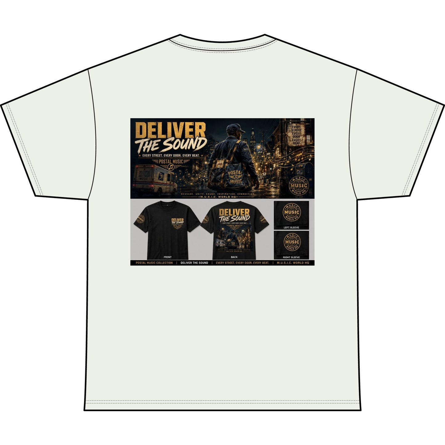 Postal Music — Deliver the Sound — Heavyweight T-Shirt