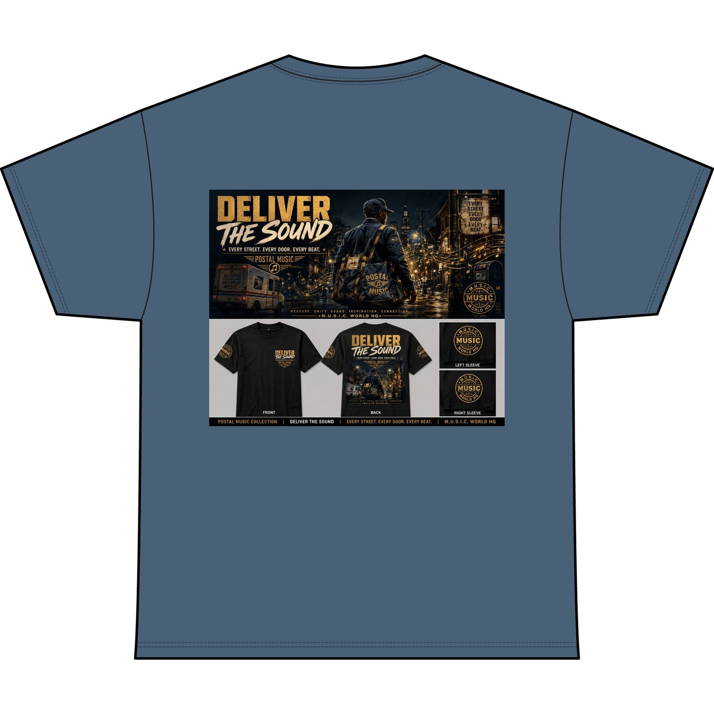 Postal Music — Deliver the Sound — Heavyweight T-Shirt