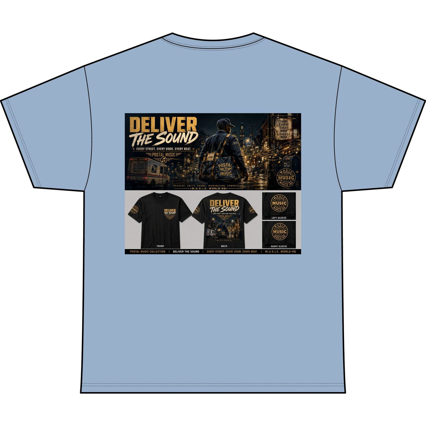 Postal Music — Deliver the Sound — Heavyweight T-Shirt
