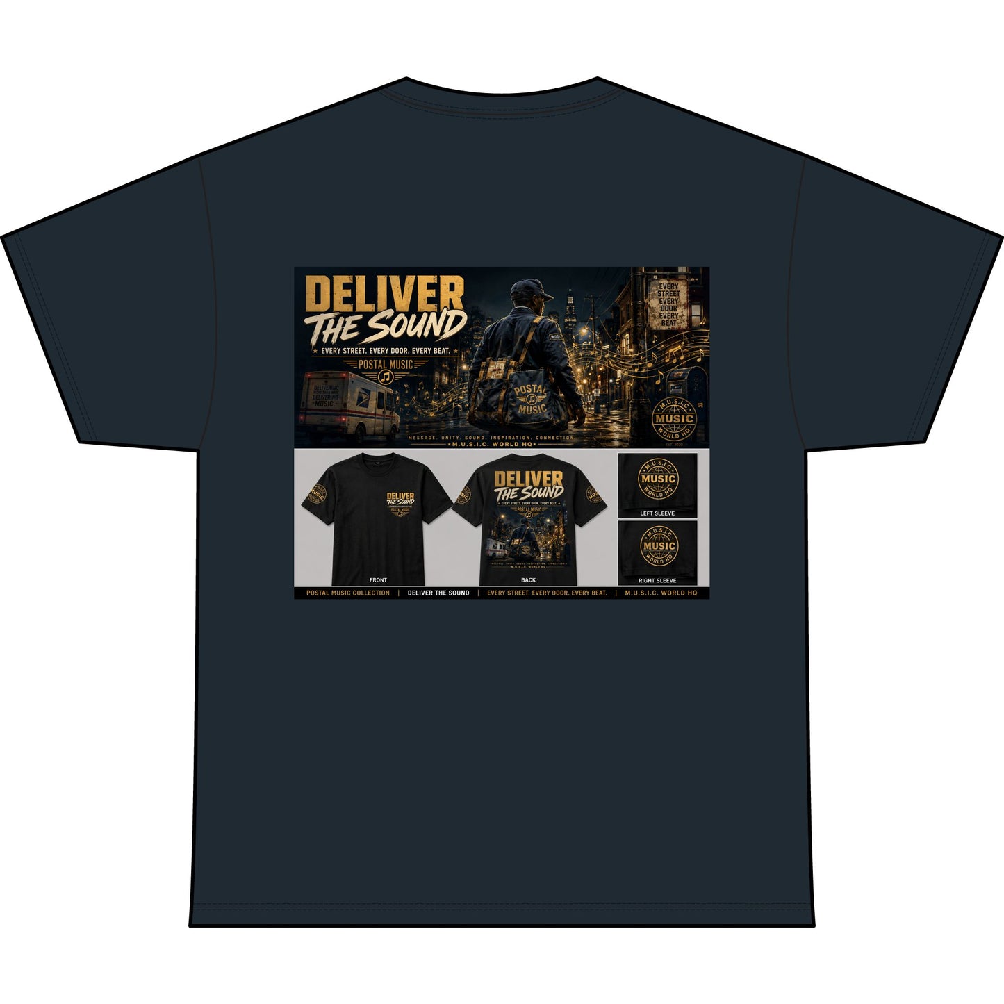 Postal Music — Deliver the Sound — Heavyweight T-Shirt