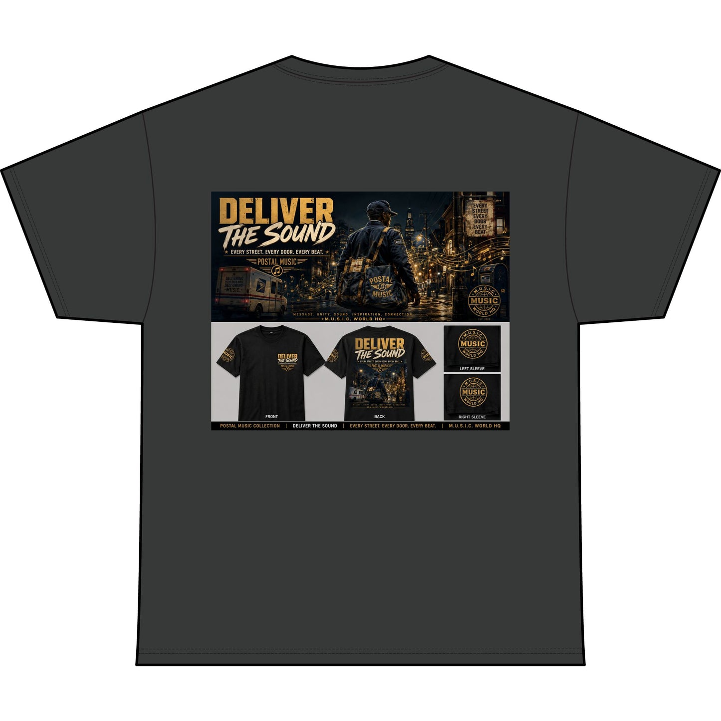 Postal Music — Deliver the Sound — Heavyweight T-Shirt