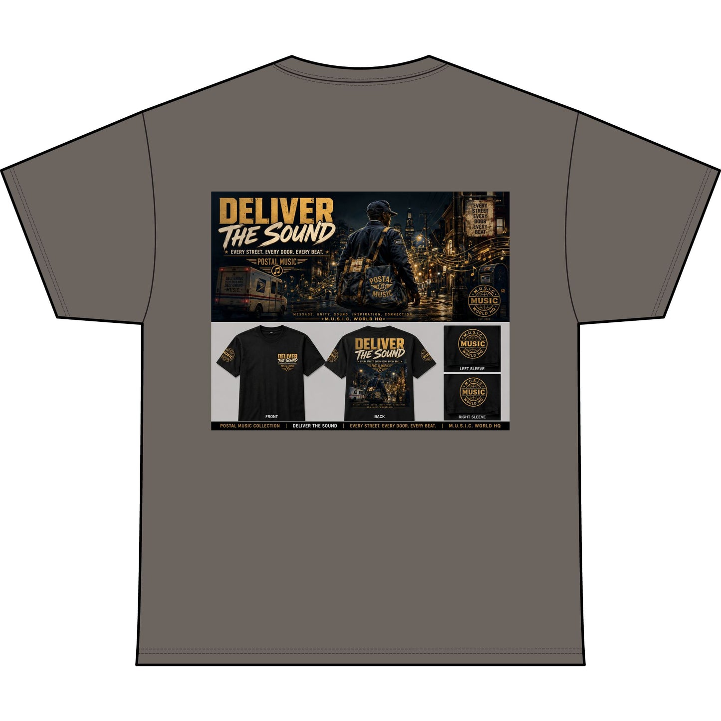 Postal Music — Deliver the Sound — Heavyweight T-Shirt