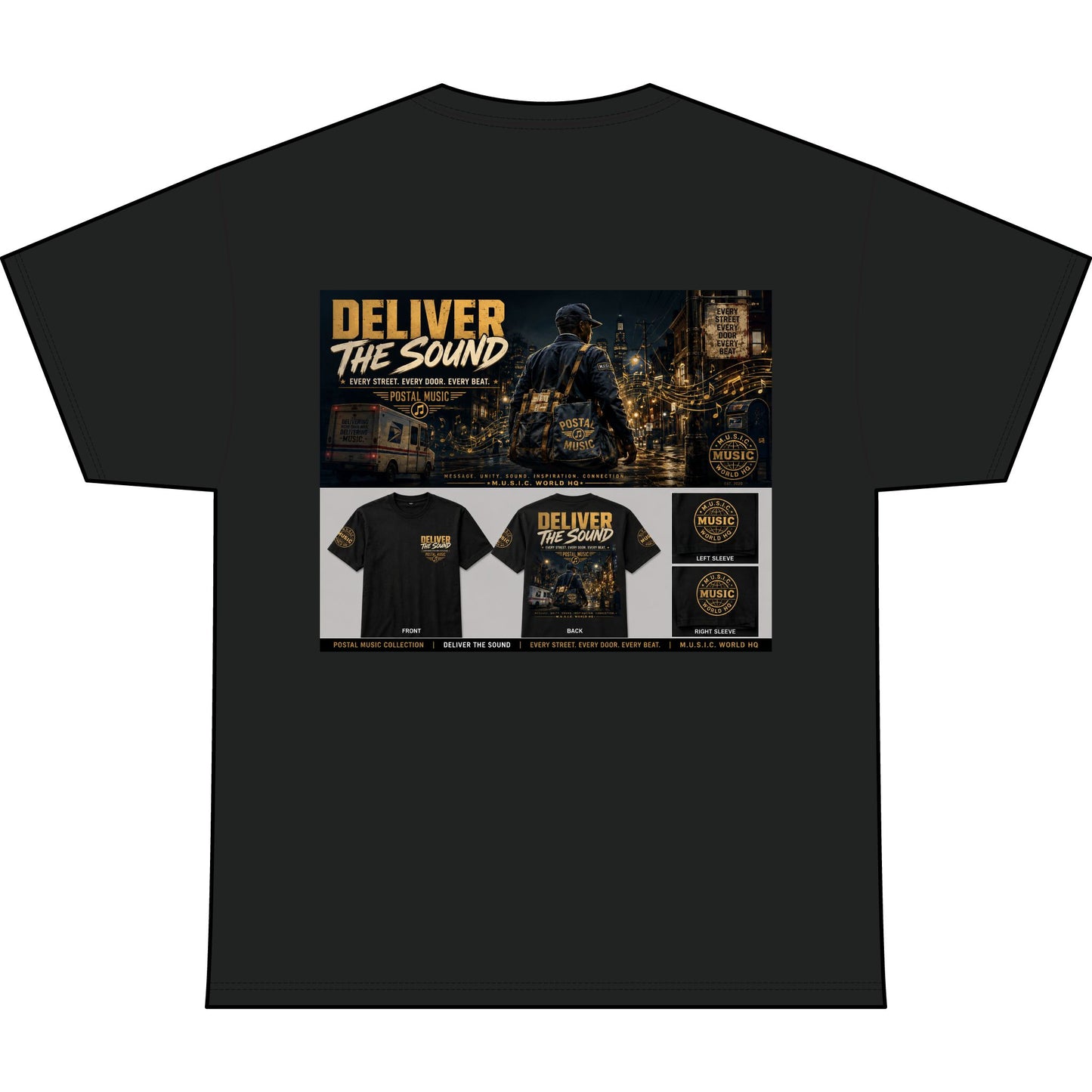 Postal Music — Deliver the Sound — Heavyweight T-Shirt