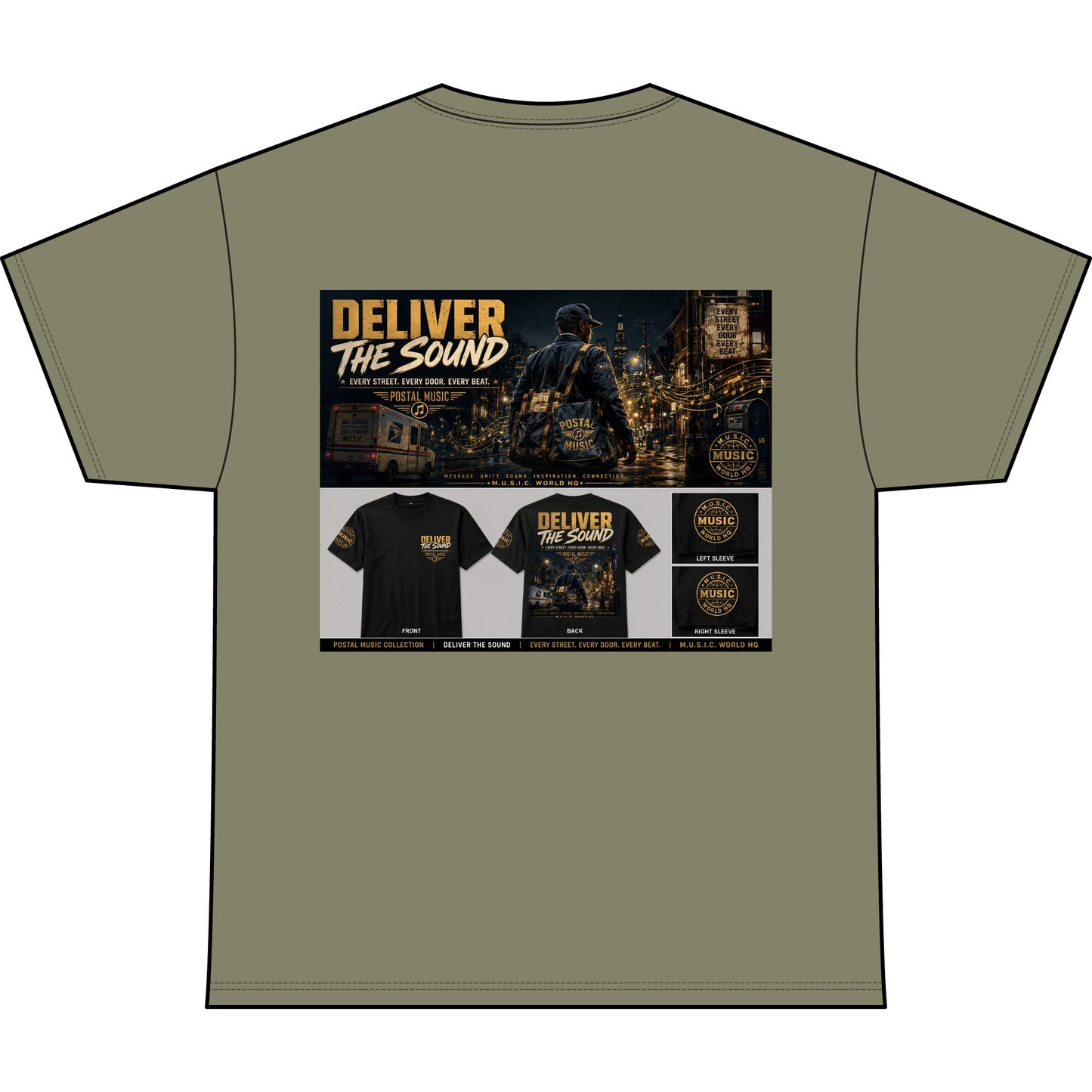 Postal Music — Deliver the Sound — Heavyweight T-Shirt