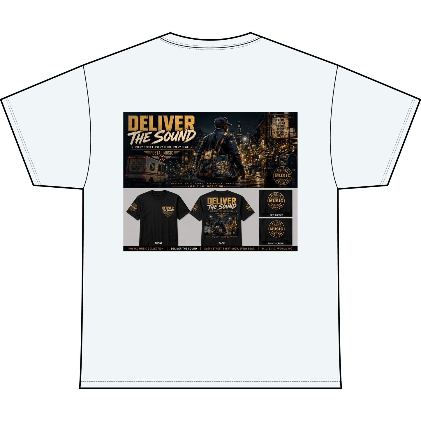 Postal Music — Deliver the Sound — Heavyweight T-Shirt