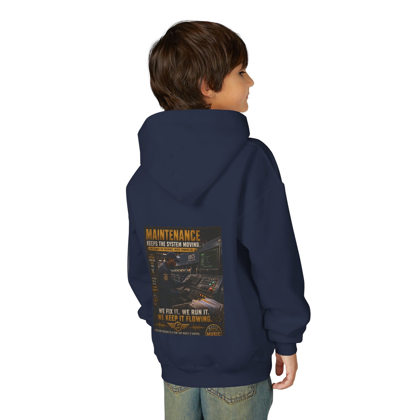Postal Music — Maintenance Keeps the System Moving — Youth Hoodie