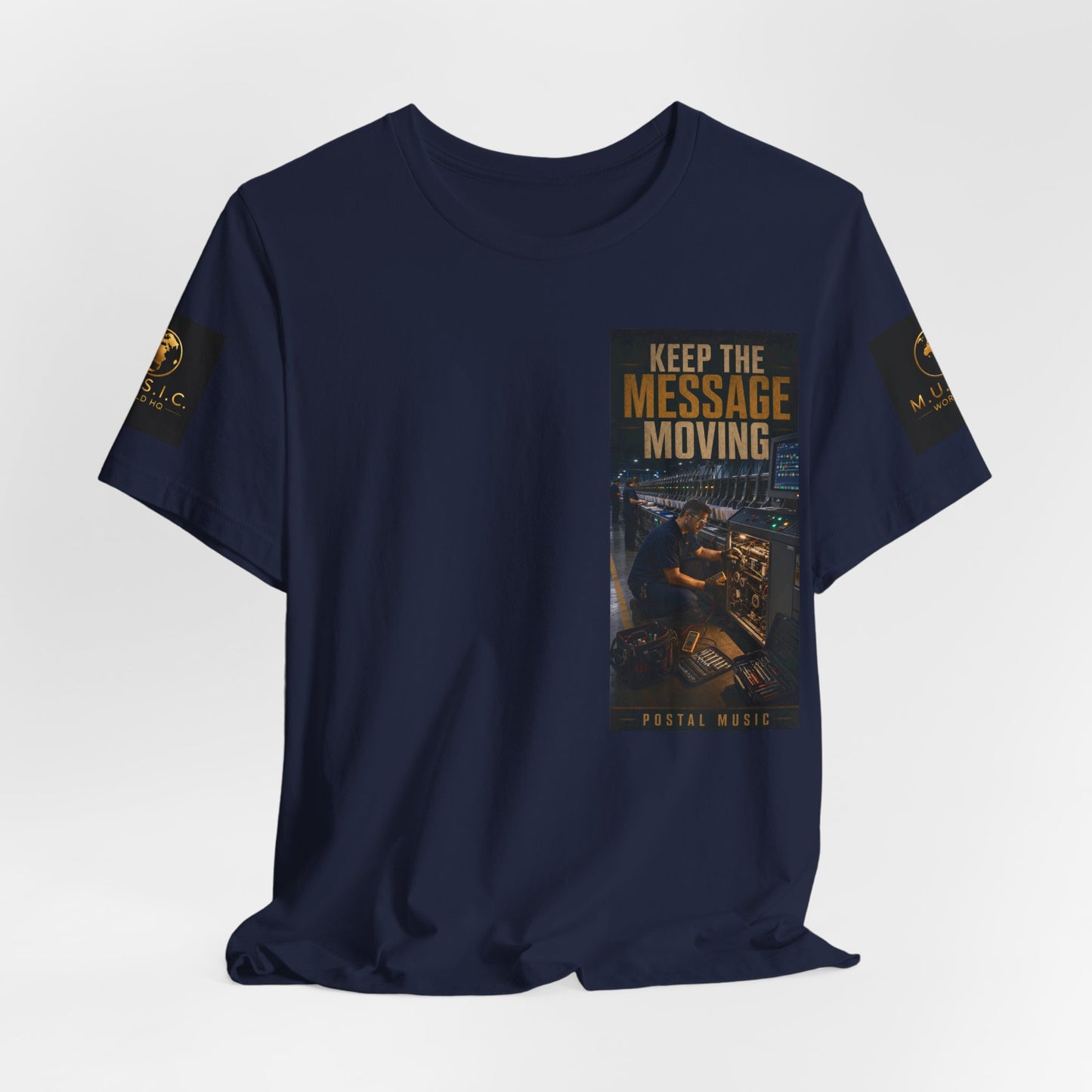 Postal Music — Keep the Message Moving — Premium Unisex T-Shirt