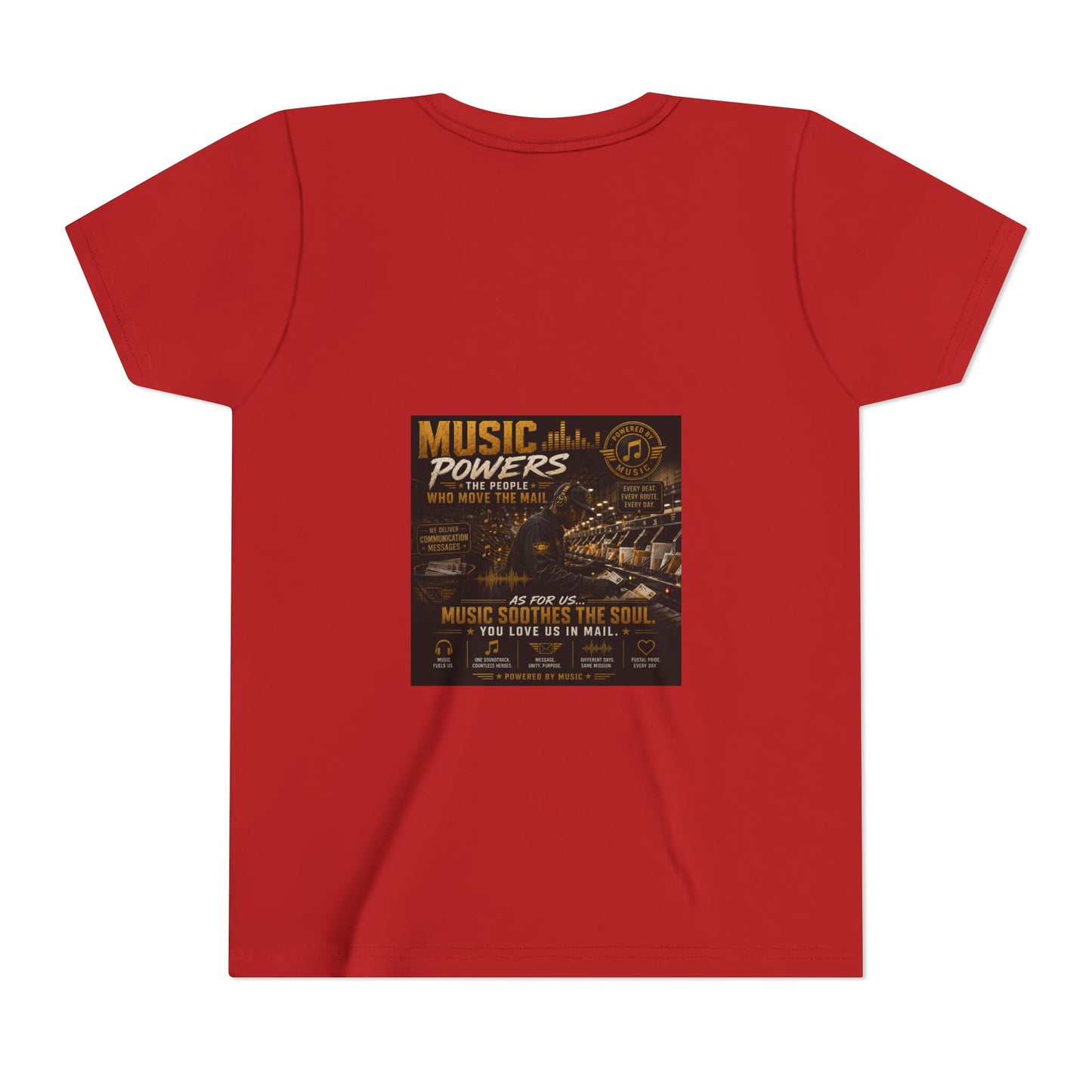 Postal Music — Music Powers the People — Youth T-Shirt