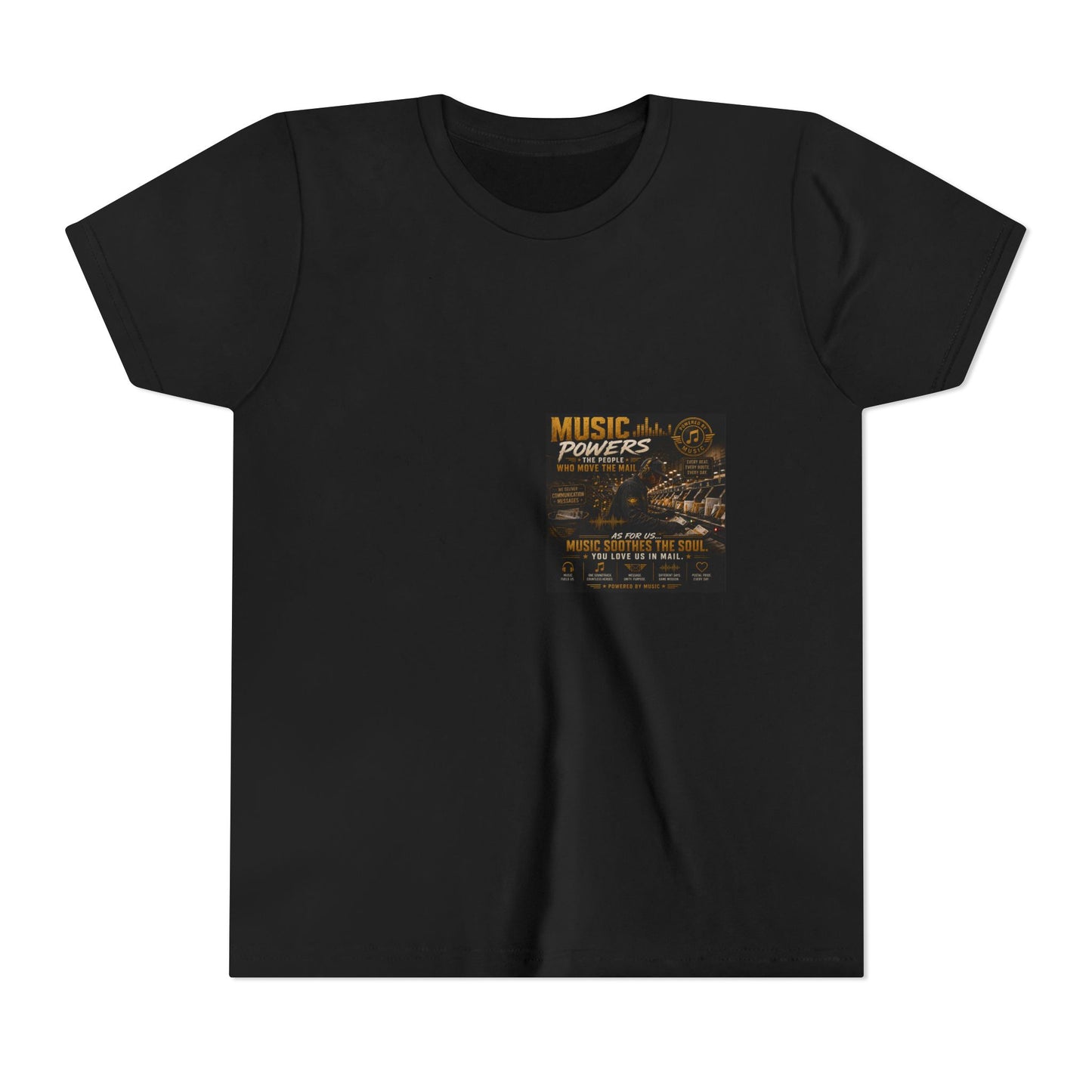 Postal Music — Music Powers the People — Youth T-Shirt