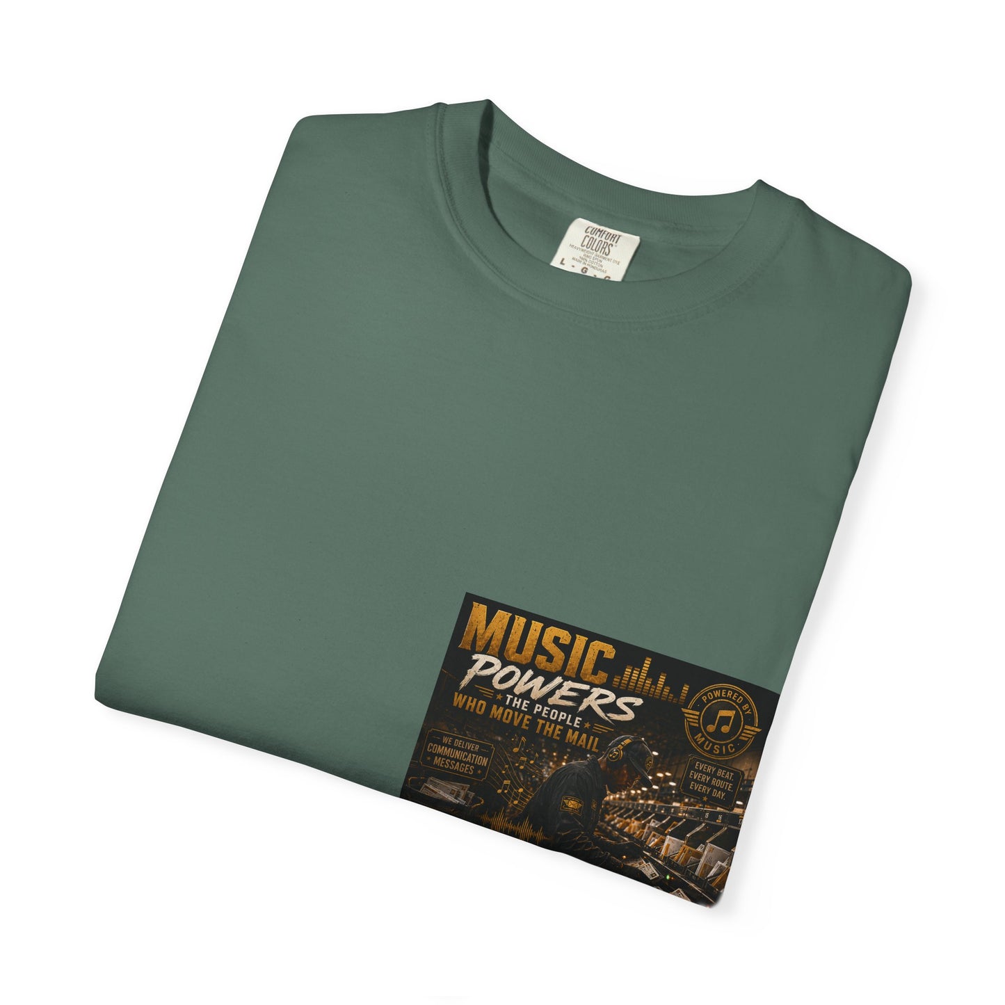 Postal Music — Music Powers the People — Garment-Dyed T-Shirt