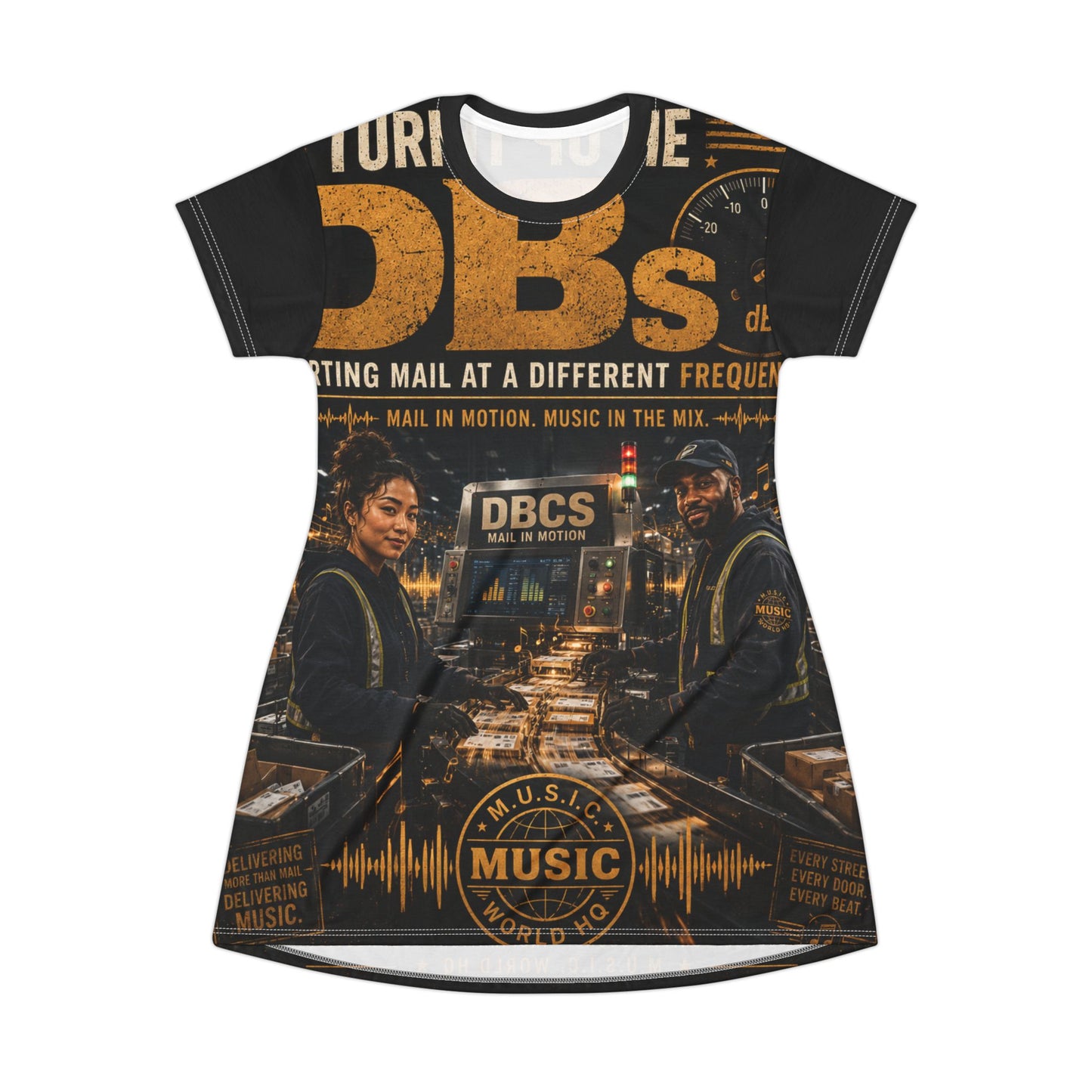 Turn Up the DBs — Women's AOP T-Shirt Dress