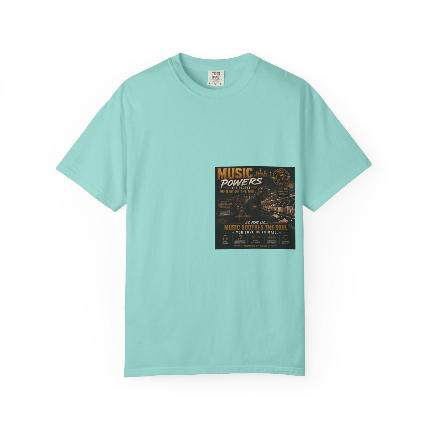 Postal Music — Music Powers the People — Garment-Dyed T-Shirt