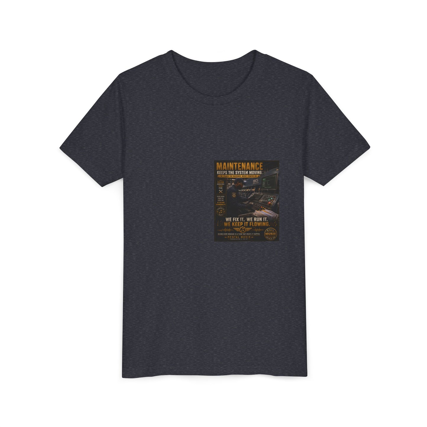 Postal Music — Maintenance Keeps the System Moving — Youth T-Shirt