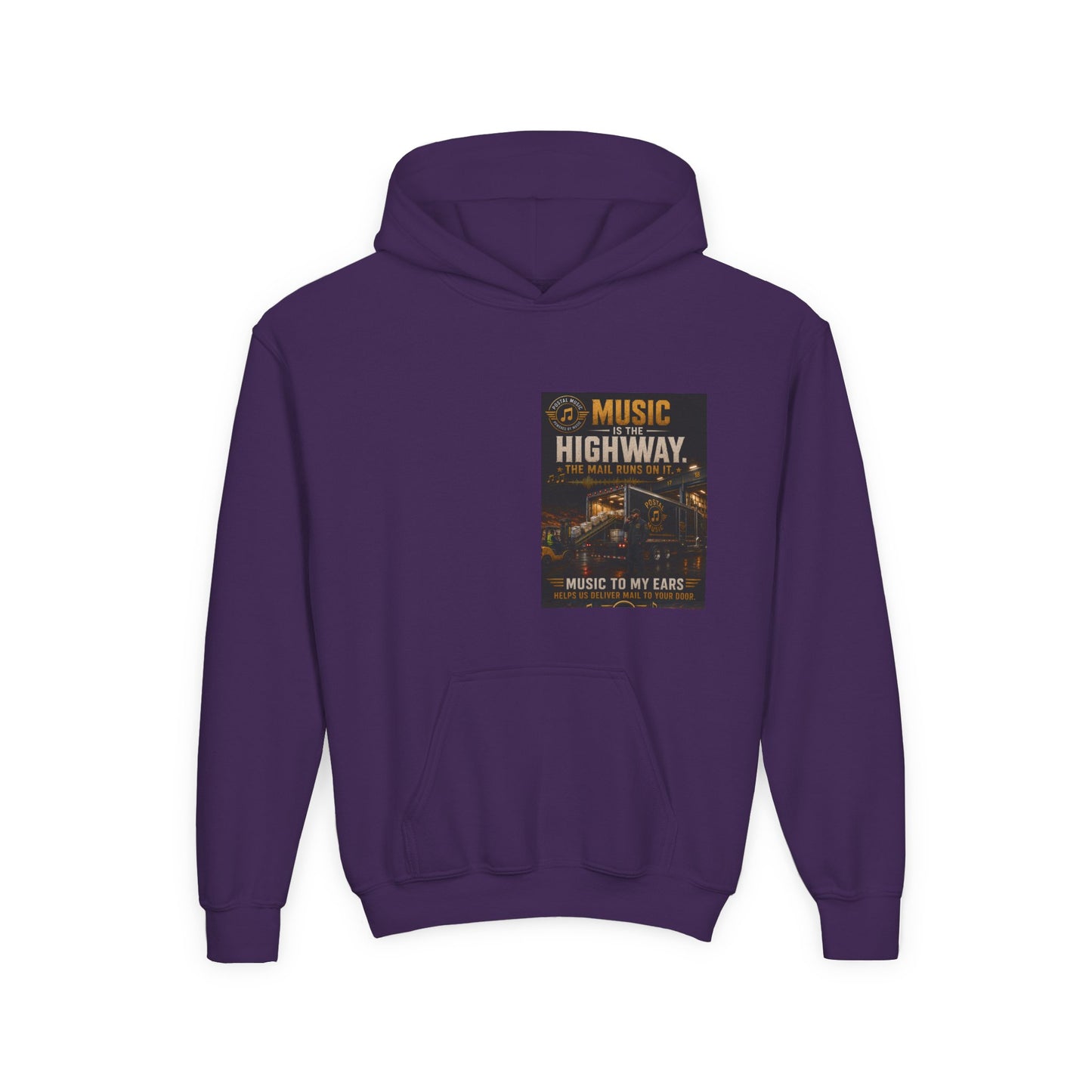 Postal Music — Music Is the Highway — Youth Hoodie