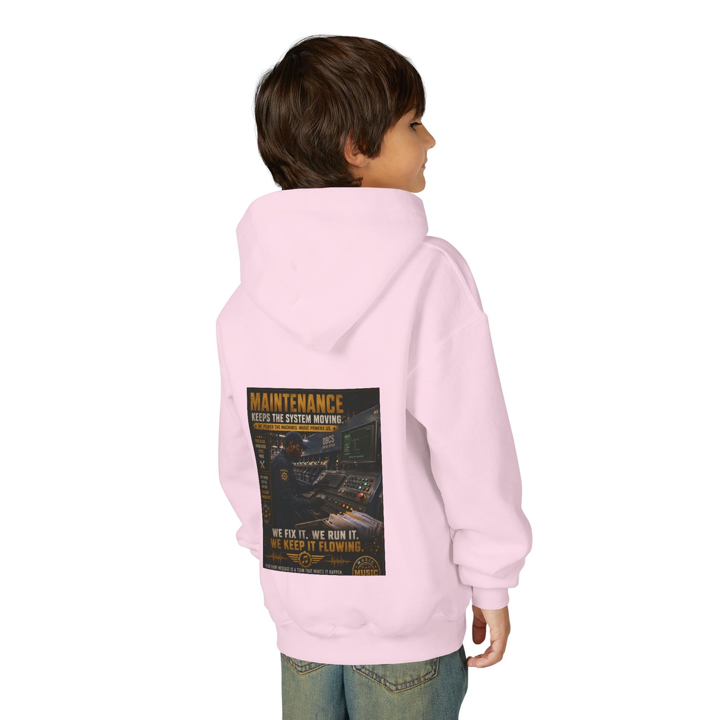 Postal Music — Maintenance Keeps the System Moving — Youth Hoodie