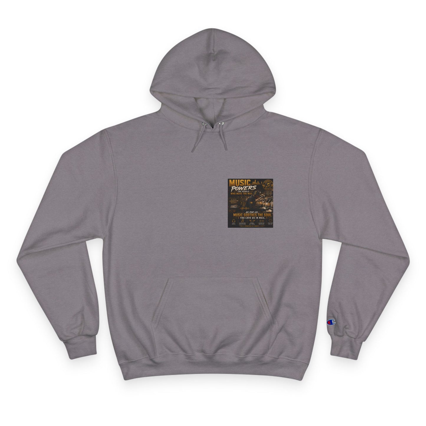 Postal Music — Music Powers the People — Champion Premium Hoodie