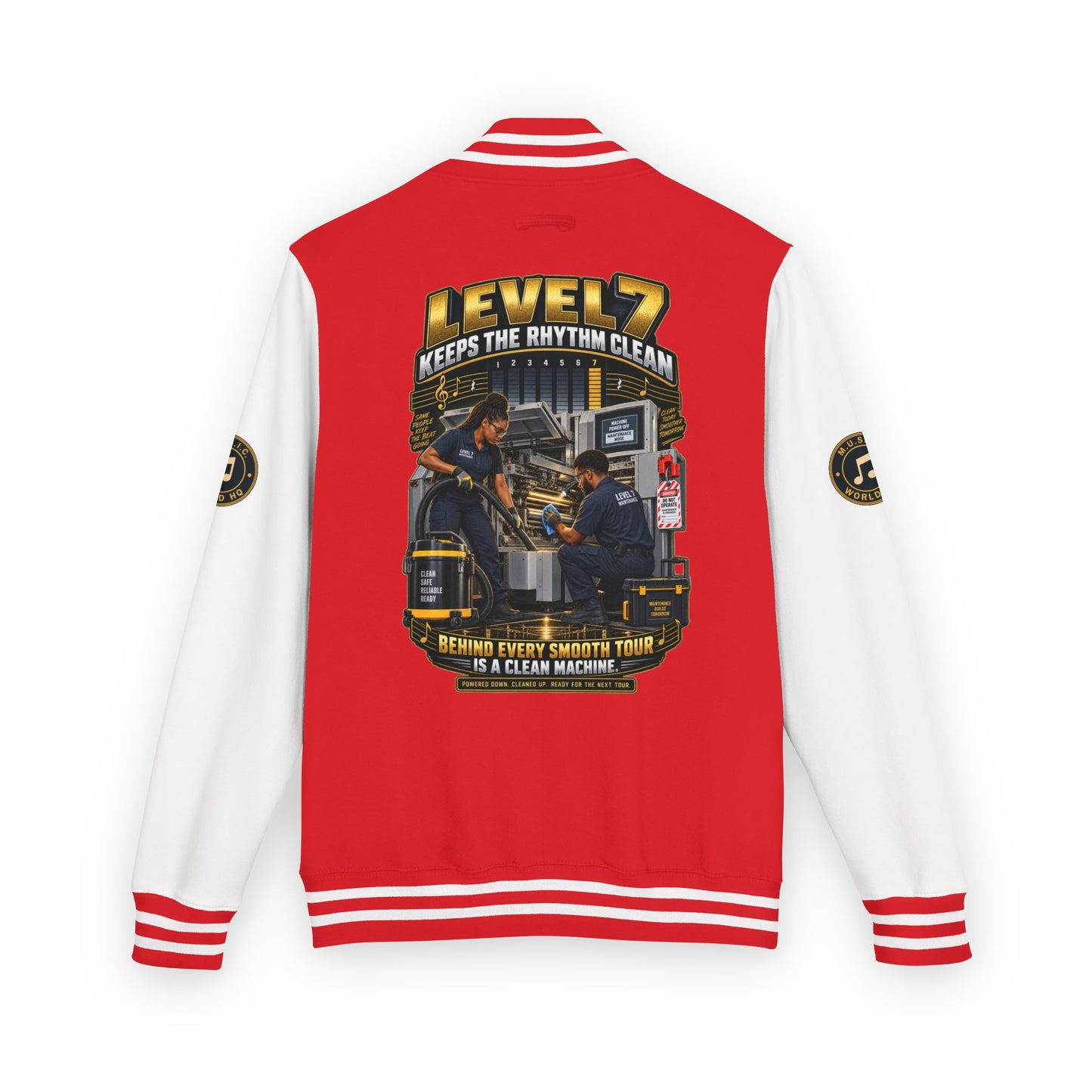 Postal Music - Level 7 Keeps the Rhythm Clean - Heavyweight Letterman Jacket