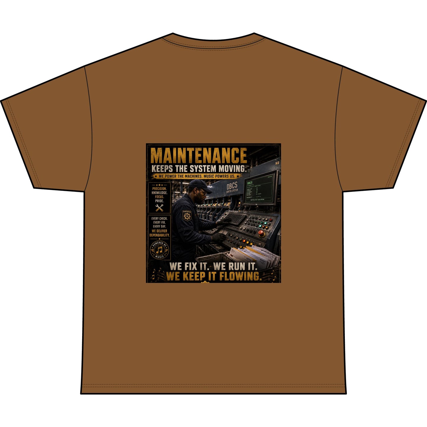 Postal Music — Maintenance Keeps the System Moving — Heavyweight T-Shirt