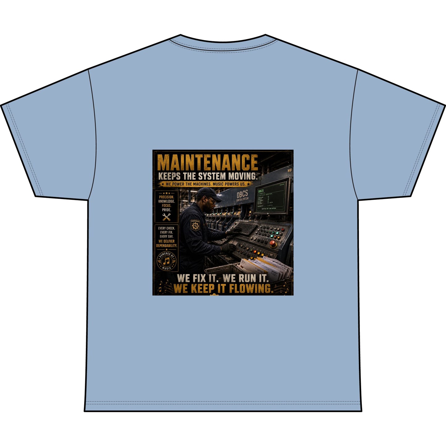 Postal Music — Maintenance Keeps the System Moving — Heavyweight T-Shirt