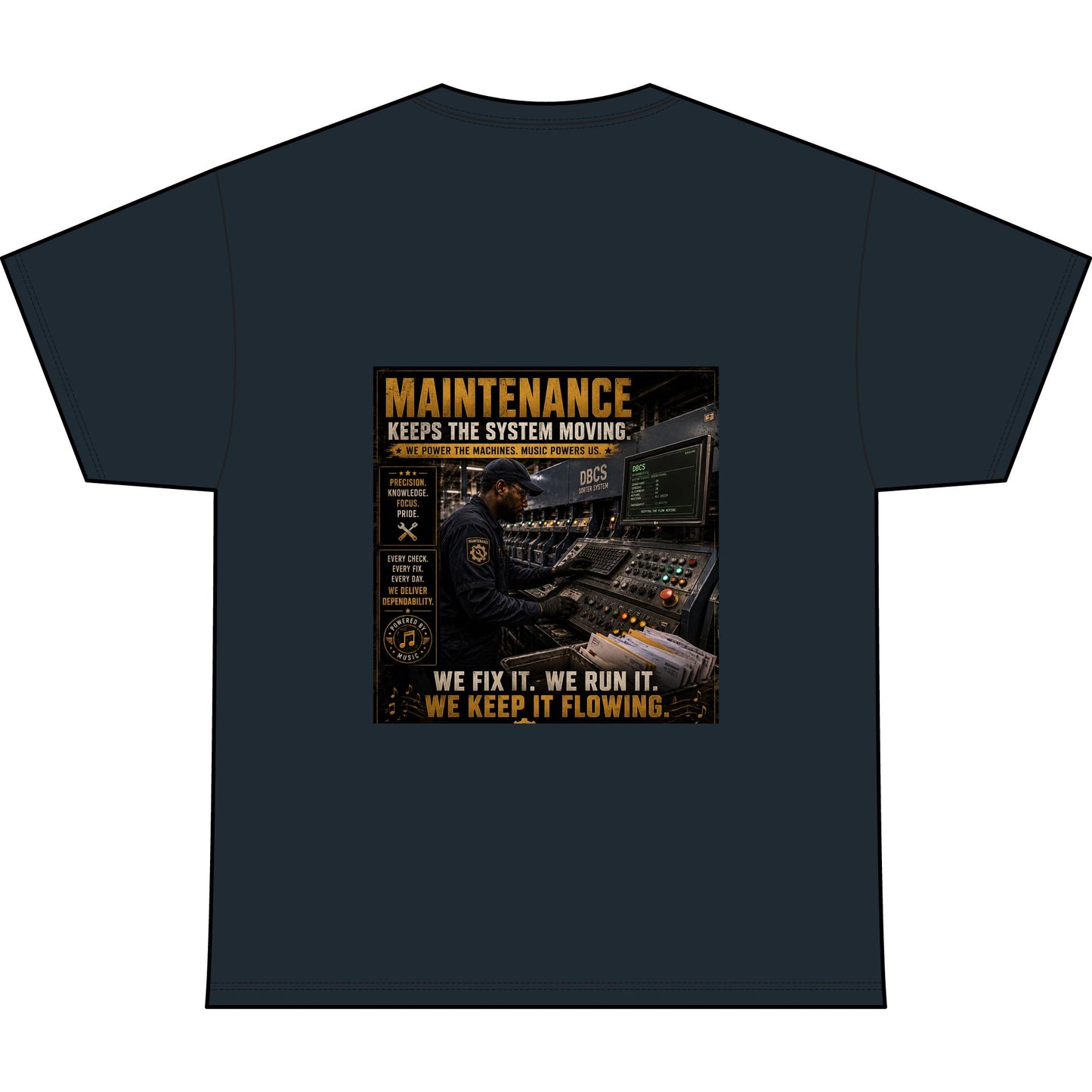 Postal Music — Maintenance Keeps the System Moving — Heavyweight T-Shirt