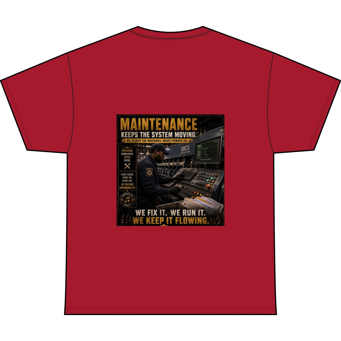 Postal Music — Maintenance Keeps the System Moving — Heavyweight T-Shirt