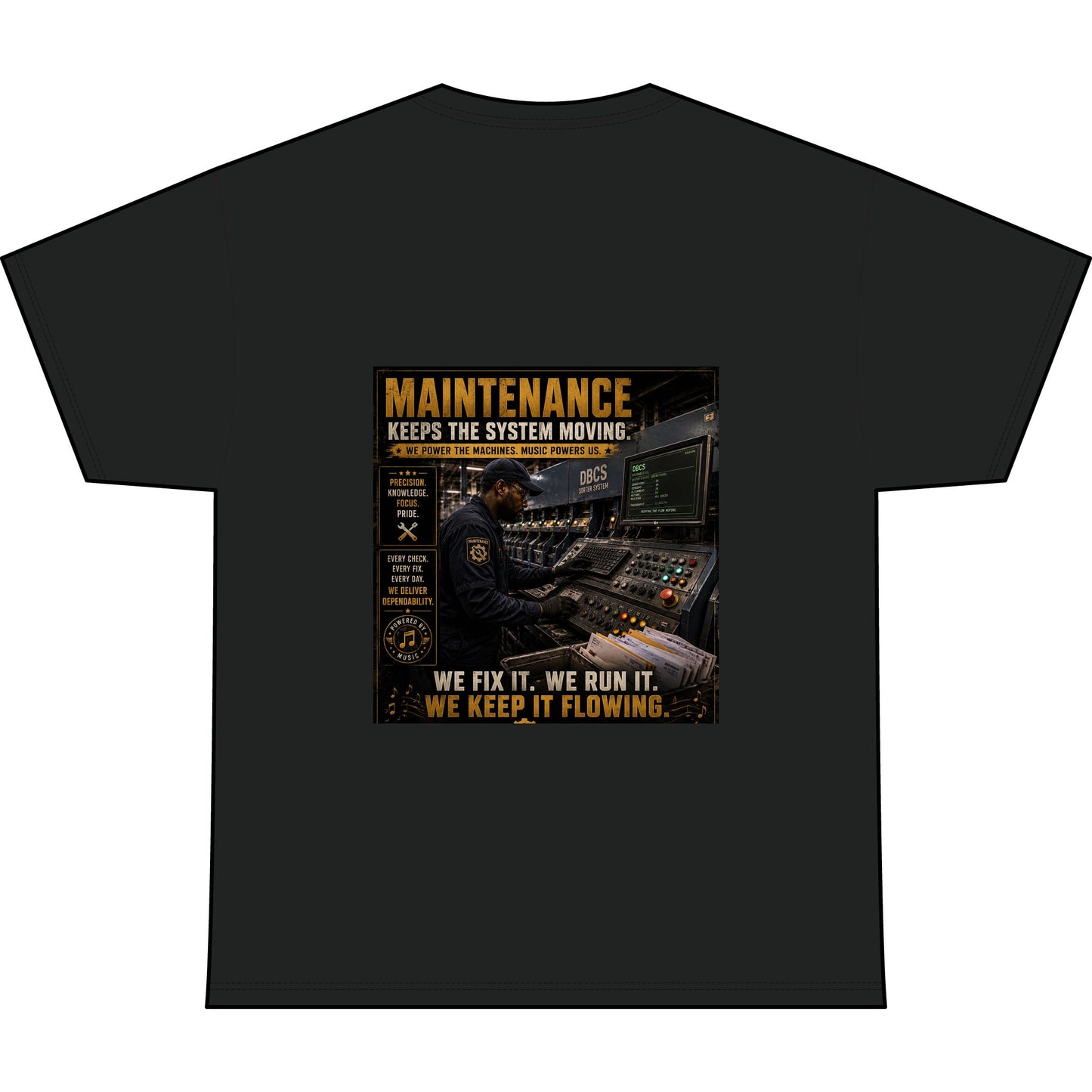 Postal Music — Maintenance Keeps the System Moving — Heavyweight T-Shirt