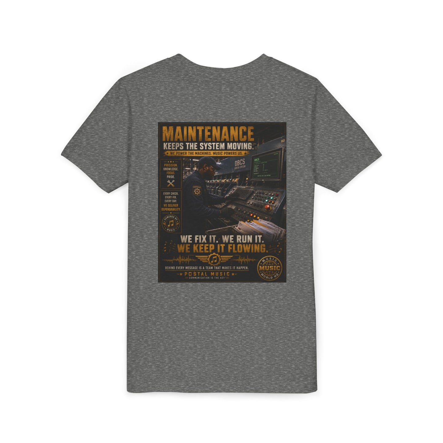 Postal Music — Maintenance Keeps the System Moving — Youth T-Shirt
