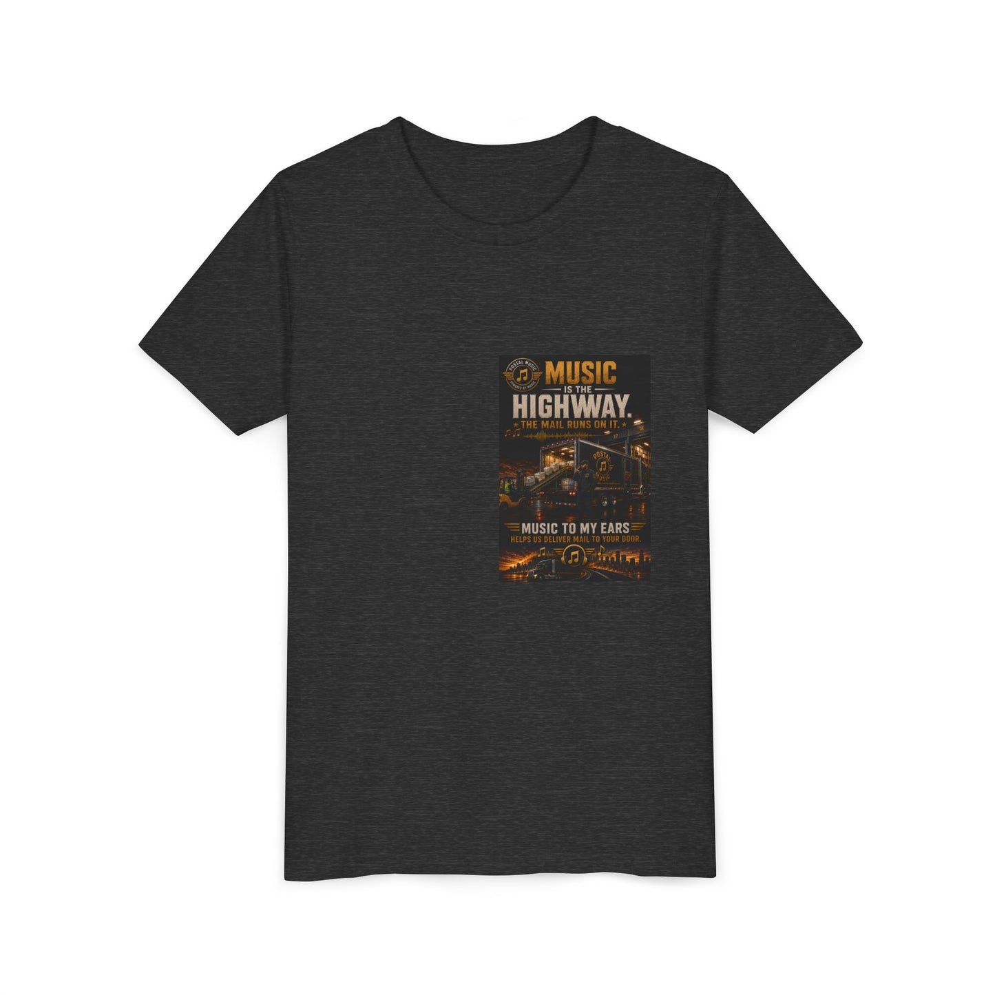 Postal Music — Music Is the Highway — Youth T-Shirt