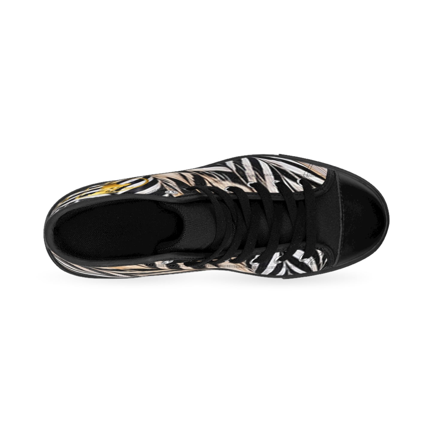 Wild by Design™ — Silver Pheasant Print High-Top Sneakers | Feathered Royalty